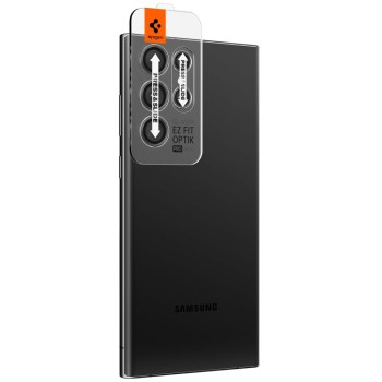 Стъклен Протектор за камера Spigen Optik.TR ”Ez Fit” 2-Pack за Samsung Galaxy S22 Ultra, Black