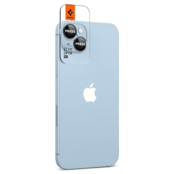 Стъклен Протектор за камера Spigen Optik.TR ”Ez Fit” 2-Pack за iPhone 14 / 14 Plus, Black