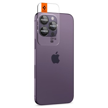 Стъклен Протектор за камера Spigen Optik.TR ”Ez Fit” 2-Pack за iPhone 14 Pro / 14 Pro Max, Black