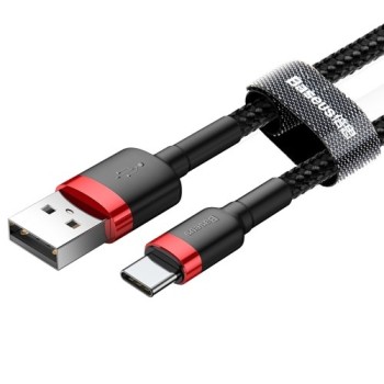 Кабел Baseus Cafule USB/USB Type С, QC3.0, 2A 2M, Черен
