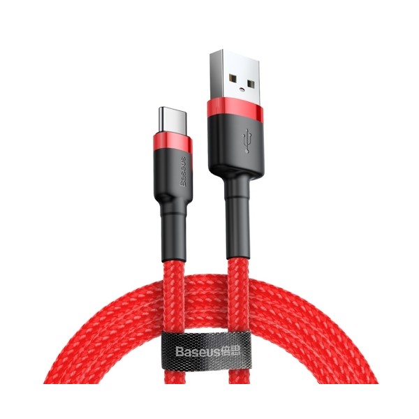 Кабел Baseus Cafule USB-С, QC3.0, 2A 2M, Червен