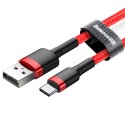 Кабел Baseus Cafule USB-С, QC3.0, 2A 2M, Червен