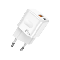Зарядно JELLICO C87, 20W, USB-C + USB3.0, White