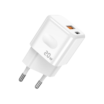 Зарядно JELLICO C87, 20W, USB-C + USB3.0, White