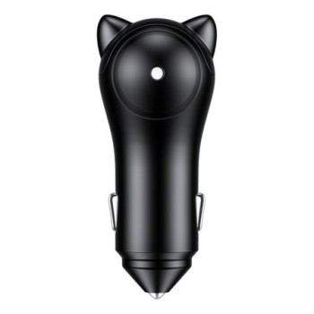 Зарядно устройство за автомобил Baseus Adorkable Cute Cat, 2xUSB, 3A, 12-24V, Черен