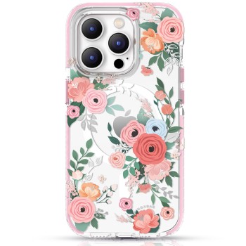 Калъф Kingxbar Flora Series MagSafe case за iPhone 14 Plus, Rose flowers