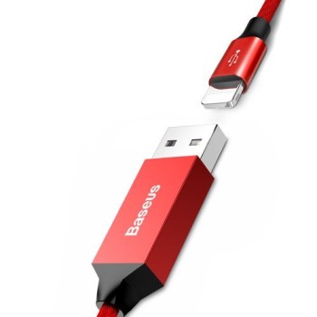 Кабел Baseus Artistic USB / Lightning 5M QC 3.0 , Червен