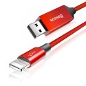 Кабел Baseus Artistic USB / Lightning 5M QC 3.0 , Червен