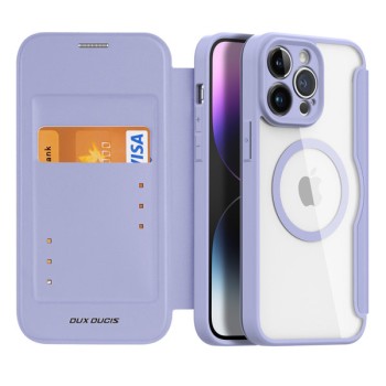 Калъф Dux Ducis Skin X Pro MagSafe Flip за iPhone 14 Pro Max, Purple