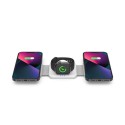 Безжично зарядно Tech-Protect QI15W-A24, 3in1, Magnetic Magsafe Wireless Charger, Бял