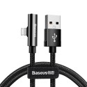 Кабел Baseus Rhythm Bent USB / Lightning + Audio адаптер 2.4A 0.5m, Черен