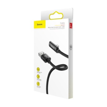 Кабел Baseus Rhythm Bent USB / Lightning + Audio адаптер 2.4A 0.5m, Черен