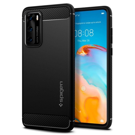 Spigen Rugged Armor за Huawei P40, Matte Black