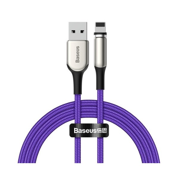 Кабел Baseus Zinc magnetic USB cable - Lightning 1.5A 2m, Лилав