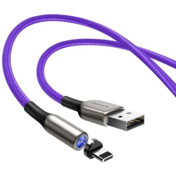 Кабел Baseus Zinc magnetic USB cable - Lightning 1.5A 2m, Лилав