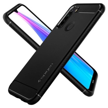 Spigen Rugged Armor удароустойчив силиконов (TPU) калъф за Xiaomi Redmi Note 8T, Matte Black