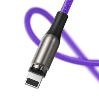 Кабел Baseus Zinc magnetic USB cable - Lightning 1.5A 2m, Лилав