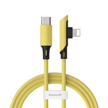 Кабел Baseus Colourful elbow USB Typ C PD 18W - Lightning 1.2m , Жълт