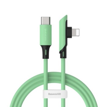 Кабел Baseus Colourful elbow USB Typ C PD 18W - Lightning 1.2m , Зелен