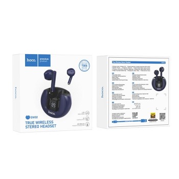 Безжични слушалки HOCO EW32, TWS Wireless, Blue