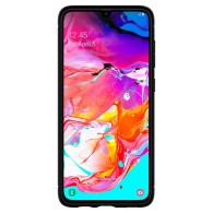 Spigen Rugged Armor удароустойчив силиконов (TPU) калъф за Samsung Galaxy A70, Matte Black