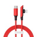 Кабел Baseus Colourful elbow USB Typ C PD 18W - Lightning 1.2m , Червен