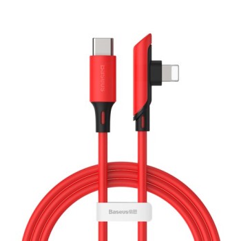 Кабел Baseus Colourful elbow USB Typ C PD 18W - Lightning 1.2m , Червен