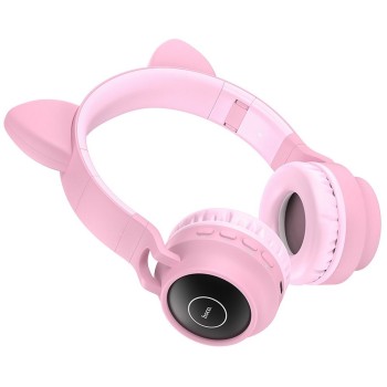 Безжични слушалки HOCO W27 Cat ear, Wireless, Bluetooth, Pink