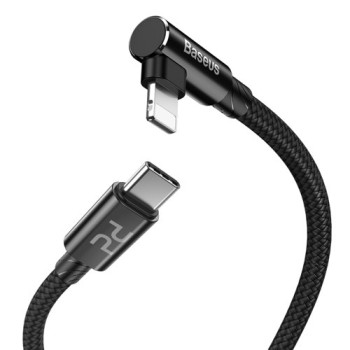 Кабел Baseus MVP Elbow USB Type C/ Lightning 1m, Черен