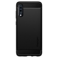 Spigen Rugged Armor удароустойчив силиконов (TPU) калъф за Samsung Galaxy A70, Matte Black