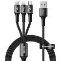 Кабел Baseus Halo 3in1 micro USB / Lightning / USB Type-C LED, 3,5A 1,2m , Черен