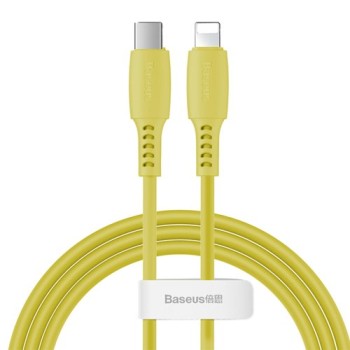 Кабел Baseus Colourful USB Type C / Lightning 18W 1,2M, Жълт