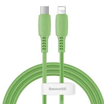 Кабел Baseus Colourful USB Type C / Lightning 18W 1,2M, Зелен