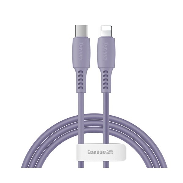 Кабел Baseus Colourful USB Type C / Lightning 18W 1,2M, Лилав