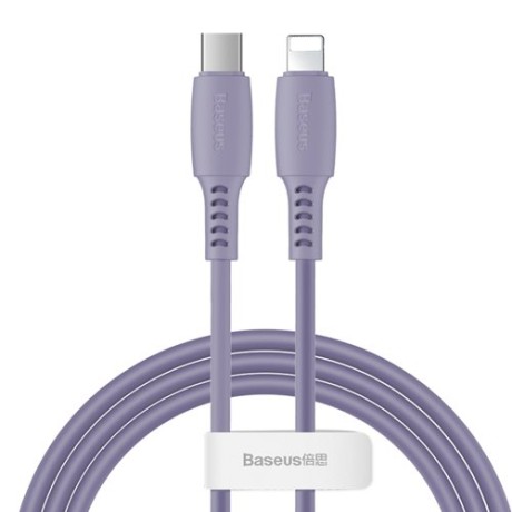 Кабел Baseus Colourful USB Type C / Lightning 18W 1,2M, Лилав