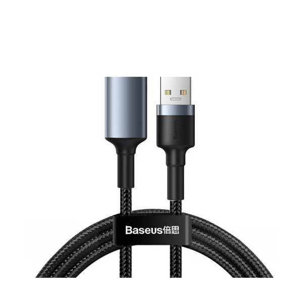 Кабел Baseus Cafule USB 3.0 (мъжки)/ USB 3.0 (женски) 2 A 1М, Сив