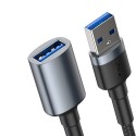 Кабел Baseus Cafule USB 3.0 (мъжки)/ USB 3.0 (женски) 2 A 1М, Сив