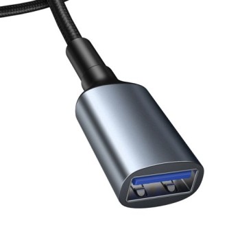 Кабел Baseus Cafule USB 3.0 (мъжки)/ USB 3.0 (женски) 2 A 1М, Сив