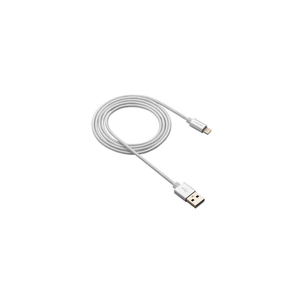 USB Кабел Canyon CNS-MFIC3 Lightning, MFI, certified by Apple, 1M, Pearl White