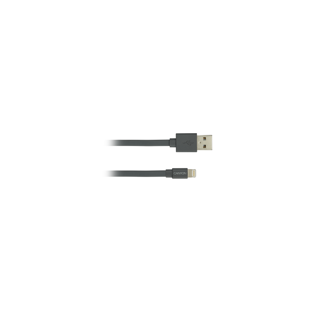 USB Кабел Canyon CNS-MFIC2 Lightning, MFI, certified by Apple, 1M, черен