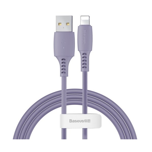 Кабел Baseus Colourful USB / Lightning 2.4A 1.2M, Лилав