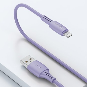 Кабел Baseus Colourful USB / Lightning 2.4A 1.2M, Лилав