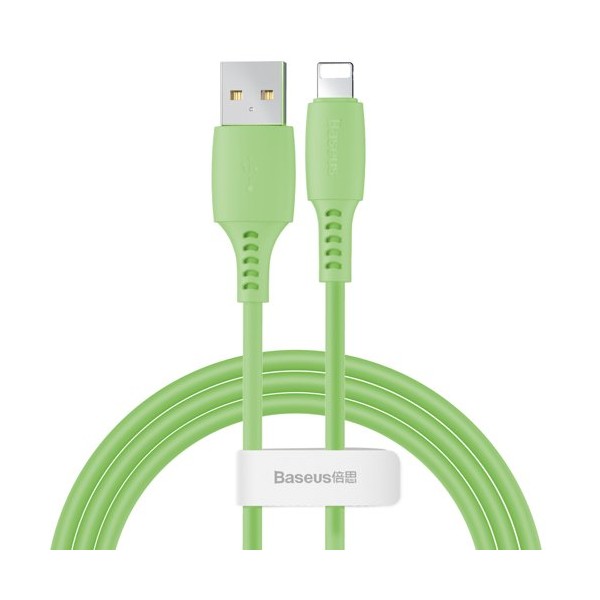 Кабел Baseus Colourful USB / Lightning 2.4A 1.2M, Зелен