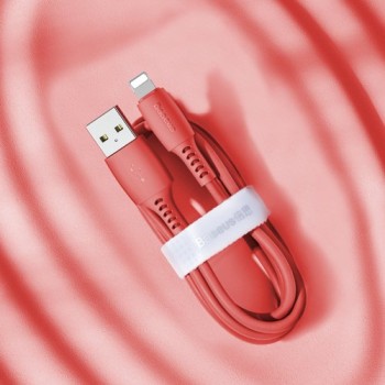 Кабел Baseus Colourful USB / Lightning 2.4A 1.2M, Червен