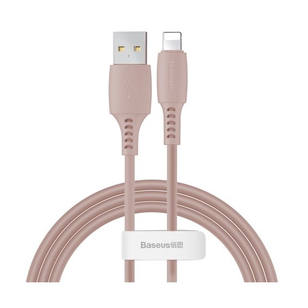 Кабел Baseus Colourful USB / Lightning 2.4A 1.2M, Розов