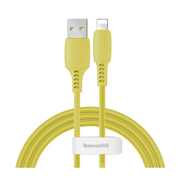 Кабел Baseus Colourful USB / Lightning 2.4A 1.2M, Жълт