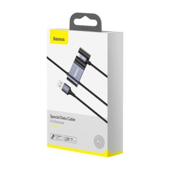 Кабел Baseus Special Data USB към Lightning + 2x USB HUB, 1.5M, Черен