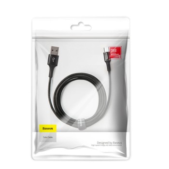 Кабел Baseus Halo USB / Micro USB LED 2A 3М, Черен