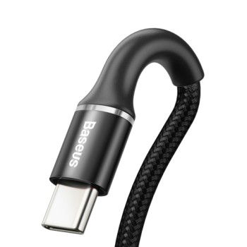 Кабел Baseus Halo USB / USB Type C LED 5A 40W 2М, Черен