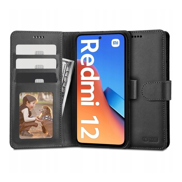 Калъф Tech-Protect Wallet За Xiaomi Redmi 12, Black